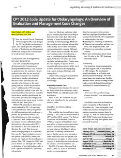 CPT 2012 Code Update for Otolaryngology