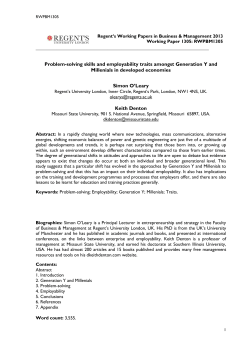 Problem-solving skills and employability traits amongst Generation