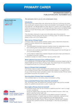 Primary Carer Factsheet