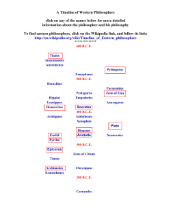 A Timeline of Western Philosophers click on any of the names below