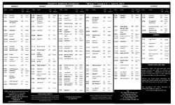 AQUATIC EXERCISE SCHEDULE *Winter * January 2 &mdash; June 4