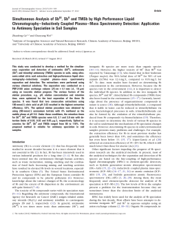 Simultaneous Analysis of Sb , Sb and TMSb by