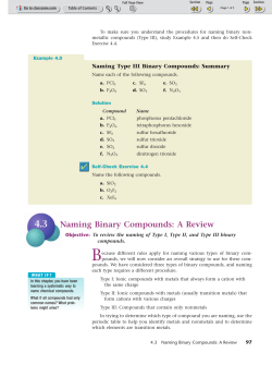 Naming Binary Compounds: A Review