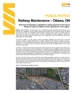 PUBLIC NOTICE Railway Maintenance &ndash; Ottawa