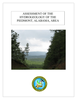 assessment of the hydrogeology of the piedmont, alabama, area