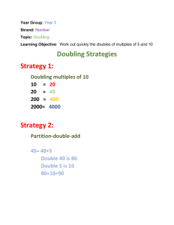 Doubling Strategies Strategy 1: Strategy 2: