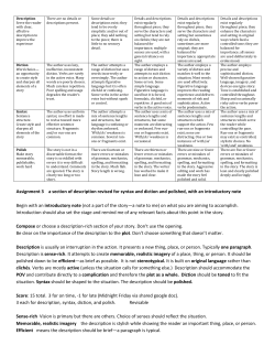 Assignment 3 a section of description revised for syntax and diction