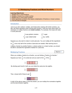 2.3 Multiplying Fractions and Mixed Numbers