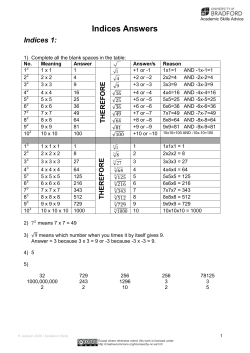 Indices Answers