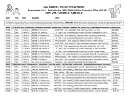 April 2017 CRIME STATISTICS