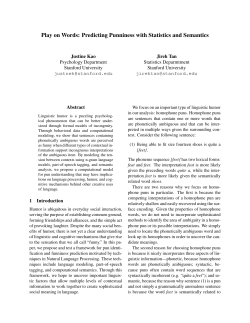 Play on Words: Predicting Punniness with Statistics and Semantics