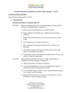 American Sign Language Level II