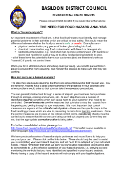 Hazard Analysis Guide - Chinese Food Handling