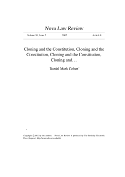 Cloning and the Constitution, Cloning and the