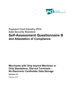 Self-Assessment Questionnaire B - PCI Security Standards Council