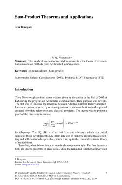Sum-Product Theorems and Applications