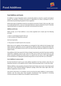 Food Additives and Snacks - European Snacks Association