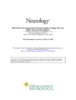 follow-up of normal subjects Risk factors for progression of brain