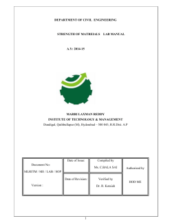 1 DEPARTMENT OF CIVIL ENGINEERING STRENGTH