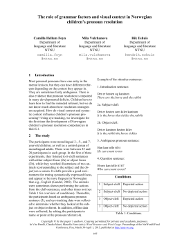 The role of grammar factors and visual context in - CEUR