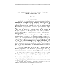 Next Wave Organizing and the Shift to a New Paradigm of Labor Law