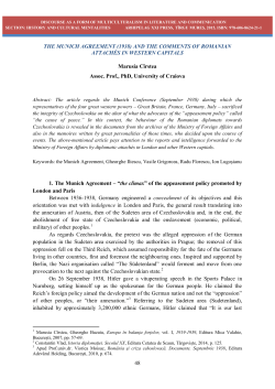 48 THE MUNICH AGREEMENT (1938) AND THE COMMENTS OF