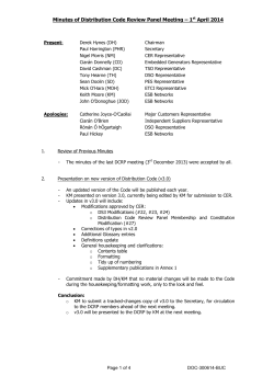 Minutes of Distribution Code Review Panel Meeting &ndash; 4th December