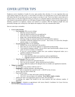 cover letter tips - Wayne Community College
