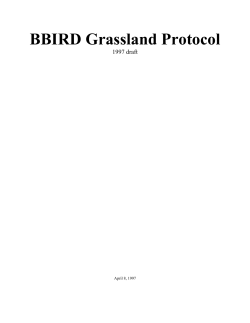 Grassland Protocol - University of Montana
