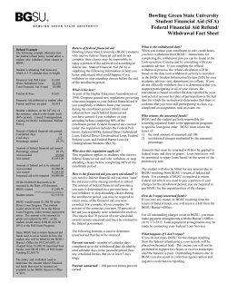 Federal Financial Aid Refund - Bowling Green State University