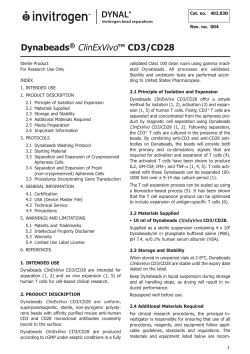 Dynabeads&reg; ClinExVivo&trade; CD3/CD28