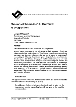 The moral theme in Zulu literature: a progression