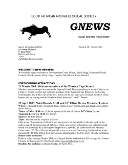 GNEWS No 50, March 2003 - The South African Archaeological