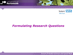 Formulating Research Questions