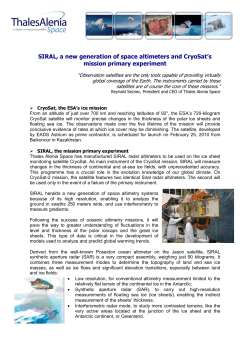 SIRAL, a new generation of space altimeters and