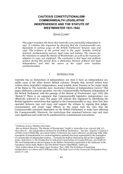 Cautious Constitutionalism: Commonwealth Legislative