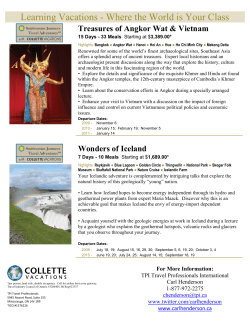 Learning Vacations - Where the World is Your Class