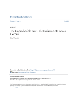 The Unpredictable Writ - The Evolution of Habeas Corpus
