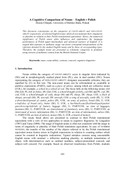 A Cognitive Comparison of Nouns - the slovak association for the