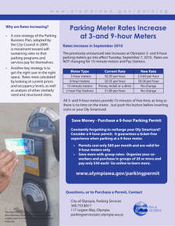 Parking Meter Rates Increase at 3-and 9-hour Meters