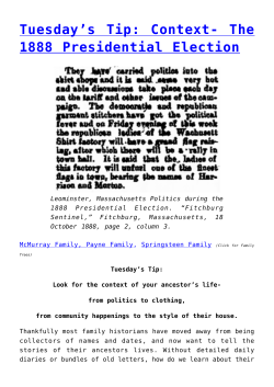 The 1888 Presidential Election