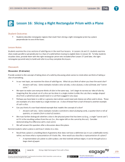 Lesson 16: Slicing a Right Rectangular Prism with a Plane