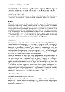 nerve agents, blister agents, saxitoxin and ricin