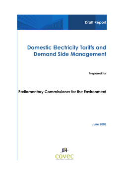 Domestic Electricity Tariffs and Demand Side Management