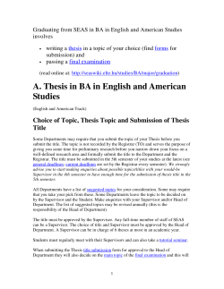 A. Thesis in BA in English and American Studies