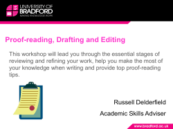 Proof-reading, Drafting and Editing