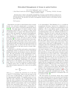 Delocalized Entanglement of Atoms in optical Lattices
