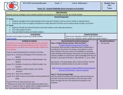 Topic 10 &ndash; Extend Multiplication Concepts to Fractions