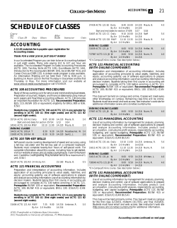 schedule of classes - College of San Mateo