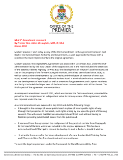 Premier`s Statement on NRA Agreement 3rd Amendment